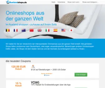 Auslandshops.de(Listet Onlineshops aus der ganzen Welt) Screenshot