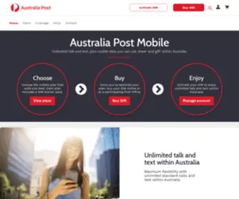 Auspostmobile.com.au(Australia Post Mobile) Screenshot