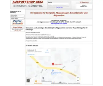 Auspuffshop-Geiz.de(Herzlich Willkommen bei) Screenshot