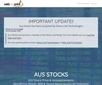 Ausstocks.com.au(Share market data on your website) Screenshot