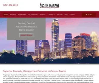 Austinmanage.com(Asset Management For Central Austin And UT Investment Property) Screenshot