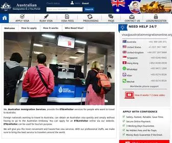 Australiaimmigrationonline.org(Australia eVisa) Screenshot