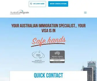 Australiamigrate.com(Immigration Specialist & Visa Consultant) Screenshot