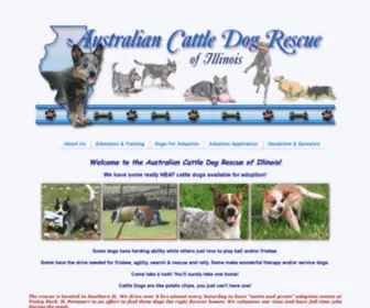Australiancattledogrescue.net(Australian Cattle Dog Rescue of Illinois Adoption Heelers) Screenshot
