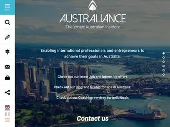 Australiance.com(We enable international professionals to achieve their goals in Australia) Screenshot