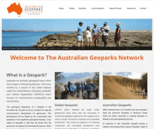 Australiangeoparksnetwork.org(Geoparks Australia) Screenshot