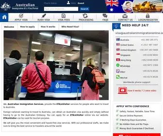 Australianimmigrationonline.org(Australia eVisa) Screenshot