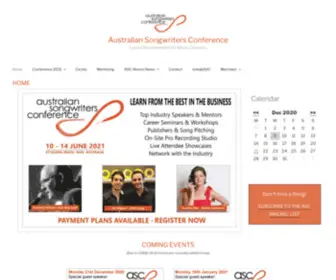 Australiansongwritersconference.com(Career Development for Music Creators) Screenshot