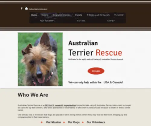 Australianterrierrescue.org(Australian Terrier Rescue) Screenshot