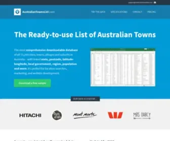 Australiantownslist.com(SQL & CSV download)) Screenshot