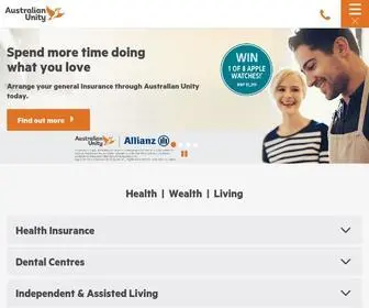 Australianunity.com.au(Health insurance from Australian Unity) Screenshot