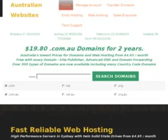 Australianwebsites.com(Web Hosting Australia) Screenshot