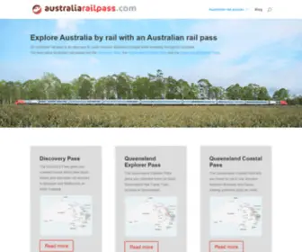 Australiarailpass.com(An Australian rail pass) Screenshot