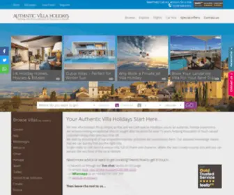AuthenticVillaholidays.com(Rent Authentic Holiday Villas and Apartments) Screenshot