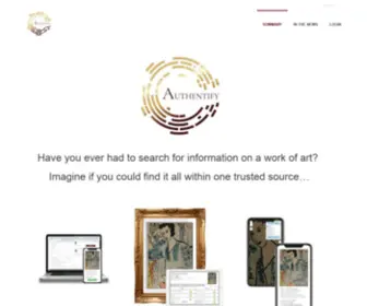 Authentifyart.com(Authentify art has 'what and where' solutions for the next) Screenshot