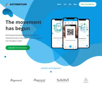 Authentium.io(Blockchain Technology) Screenshot