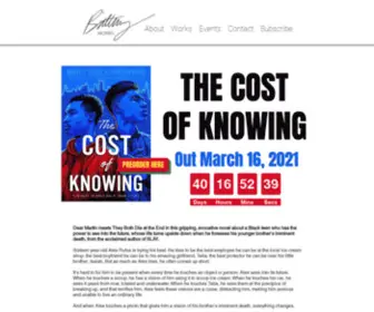 Authorbrittneymorris.com(The Cost of Knowing) Screenshot