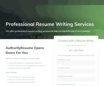 Authorityresume.com(Resume Writing Services) Screenshot