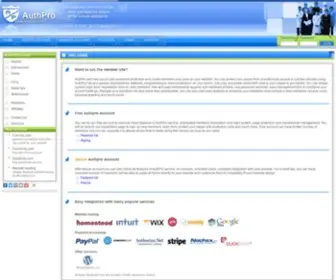 Authpro.com(Password protection) Screenshot