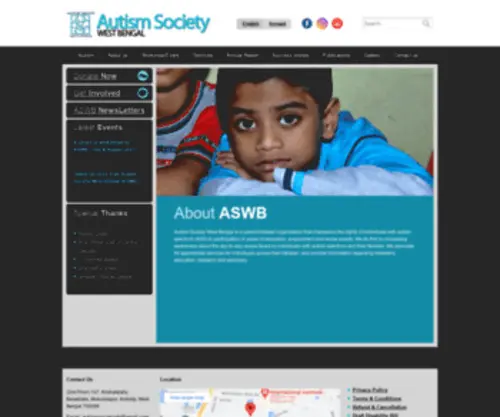 Autismsocietywb.org(Autism Society West Bengal) Screenshot