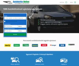 Autoberlesonline.hu(Autóbérlés az interneten) Screenshot