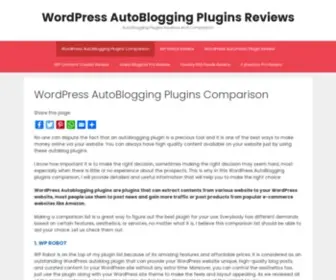 Autoblogpluginsreviews.com(Best WordPress AutoBlogging Plugins) Screenshot