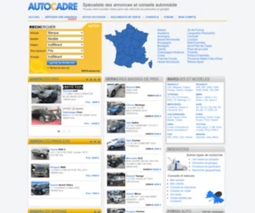 Autocadre.com(Spécialiste en annonces de voitures d'occasion et conseils) Screenshot