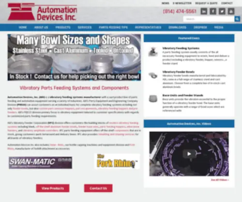 Autodev.com(Leading vibratory feeder system manufacturer) Screenshot