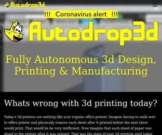 Autodrop3D.com(Cloud based 3d printing. Automatic part ejection. Unattended continuous. 3d Printing the way) Screenshot