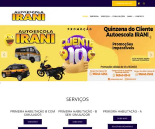 Autoescolairani.com.br(AutoEscola IRANI) Screenshot