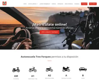 Autoescuelatresforques.es(Autoescuela Tres Forques) Screenshot