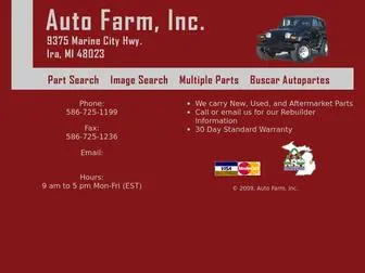 Autofarmparts.com(Auto Farm Inc) Screenshot