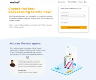 Autofilings.com(Online accounting & bookkeeping services for small businesses) Screenshot