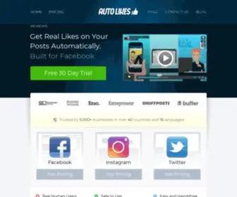 Autolikes.com(Automatic Likes on Social Media) Screenshot