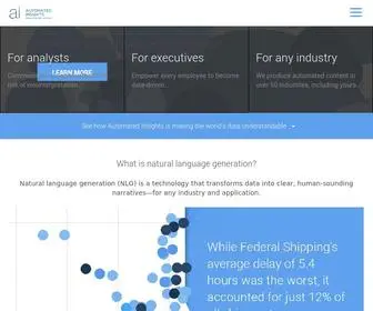 Automatedinsights.com(Natural Language Generation (NLG)) Screenshot