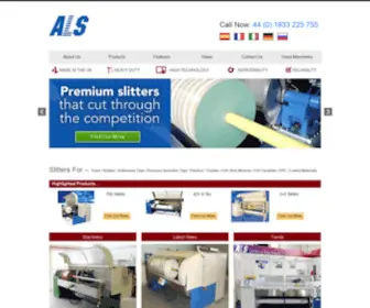 Automaticlogslitting.com(ALS are a UK manufacturer of high speed roll slitters/log slitters.  Roll Converting Equipment) Screenshot