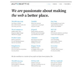 Automattic.com(Making the web a better place) Screenshot