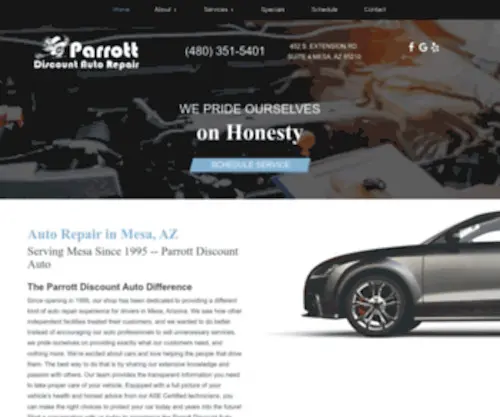 Automotiverepairmesa.com(Parrot Discount Auto Repair) Screenshot