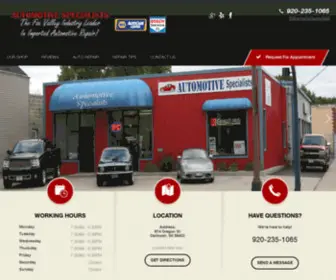 Automotivespecialistsoshkosh.com(Auto Repair) Screenshot