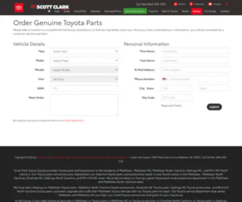 Autopartsofcharlotte.com(Order Toyota Parts) Screenshot