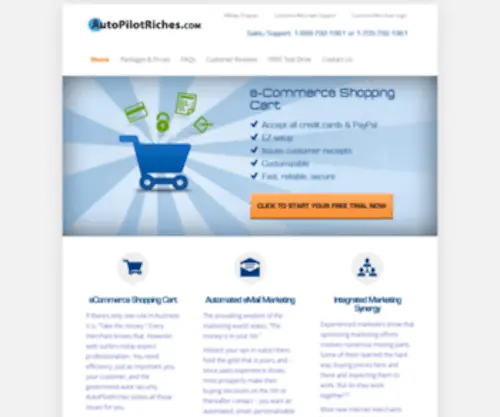 Autopilotriches.com(Ecommerce Shopping Cart Software Including Email Marketing & Affiliate Program) Screenshot