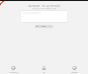Autosummarizer.com(Online Automatic Text Summarization Tool) Screenshot