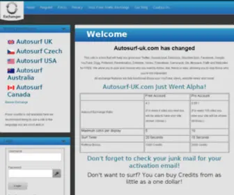 Autosurf-UK.com(Autosurf-uk, marketing exchange site) Screenshot