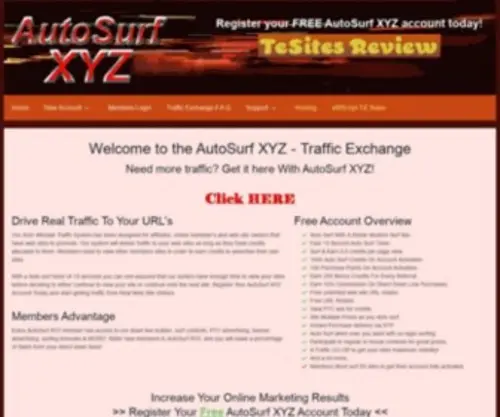 Autosurf.xyz(AutoSurf XYZ Traffic Exchange) Screenshot