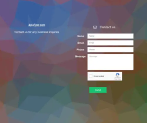 Autosync.com(You can contact us using the email address provided) Screenshot