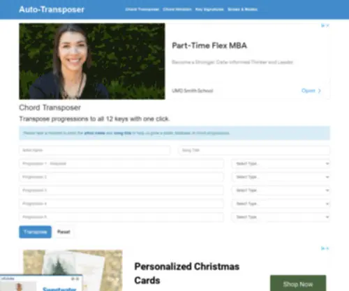 Autotransposer.com(Auto-Transposer) Screenshot