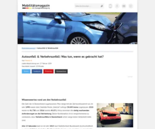 Autounfall.net(Verhalten beim Verkehrsunfall 2023) Screenshot