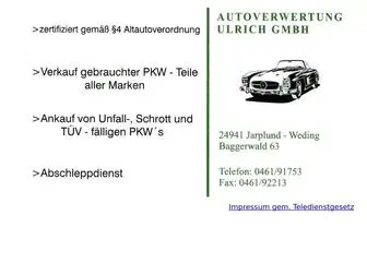 Autoverwertung-Ulrich.de(Autoverwertung Ulrich GmbH) Screenshot