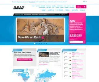 Avaaz.org(The World in Action) Screenshot