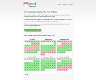 Availcalendar.com(Free Availability Calendar for Your Vacation Rental Property) Screenshot